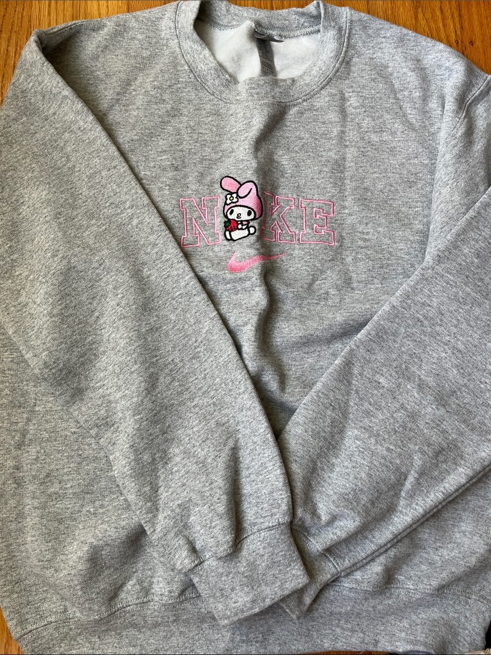 Grey Sweatshirt with  My Melody and Nike Embroidered Logo and Character